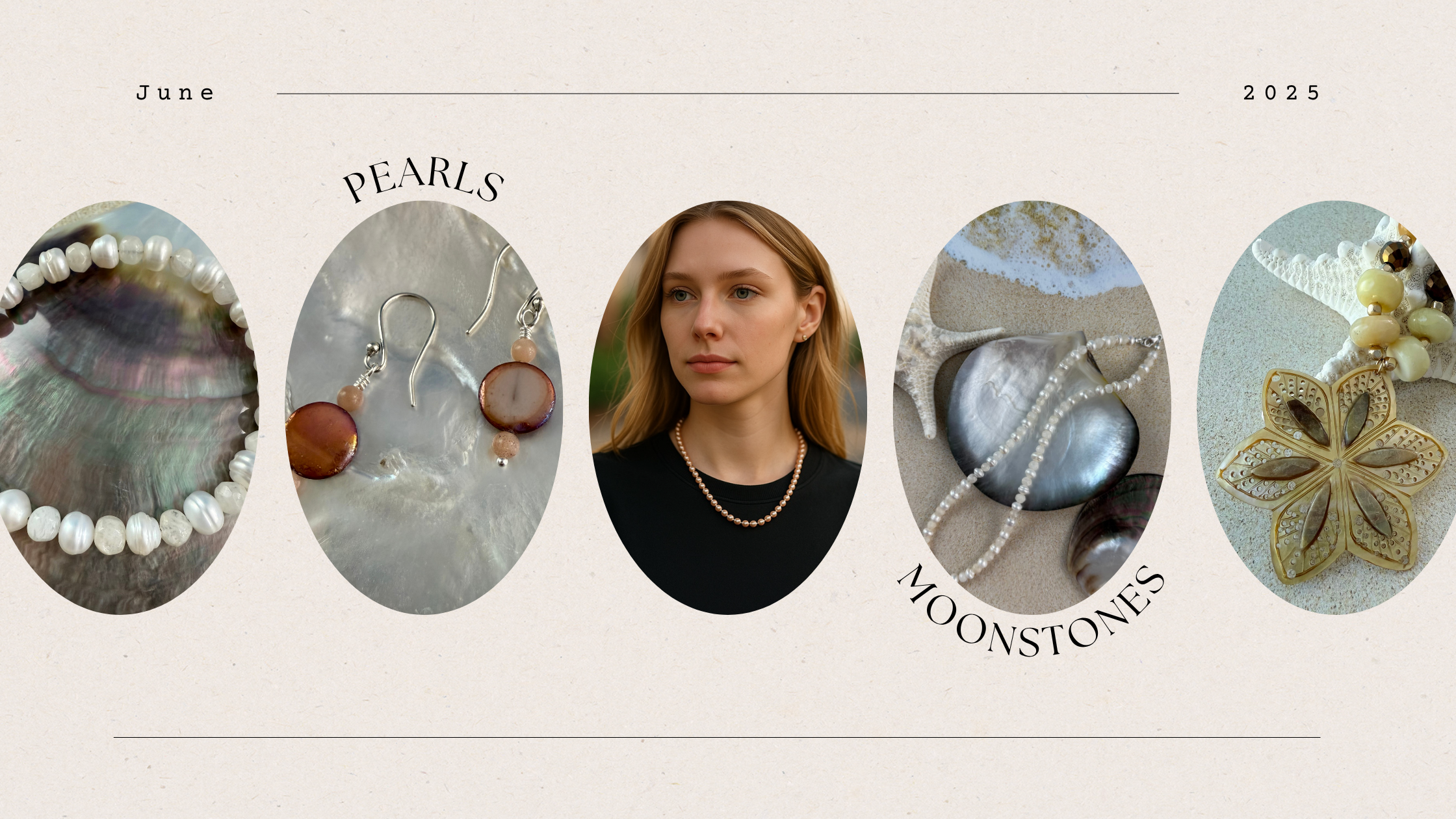 Pearl and moonstone jewelry collection by The Chill Shop